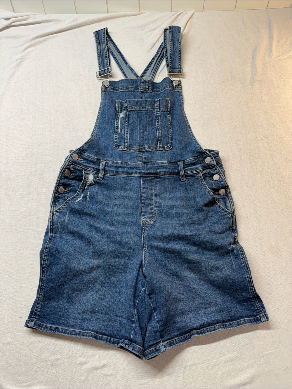 Judy Blue Medium Wash Denim Short Overalls